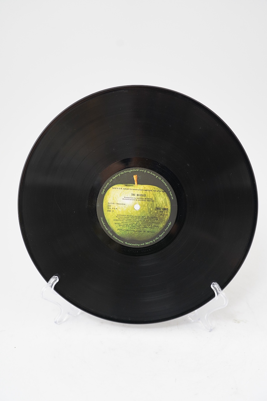 The Beatles; The Beatles (The White Album) double LP record album, No.0026851, on Apple PMC 7067, XEX 709-1, top loading cover with black inner sleeves. Condition - fair, some wear to sleeves and visible scratches to the